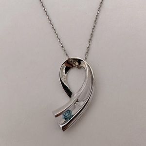 💎Real blue topaz 925 silver swirl necklace